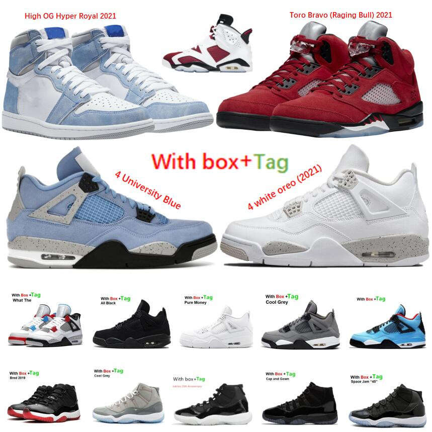 

6 Carmine 2021 Basketball Shoes 4 Black Cat Bred 11s 4s White Cement Men Space Jam Blackout Jubilee 25th Anniversary University Blue