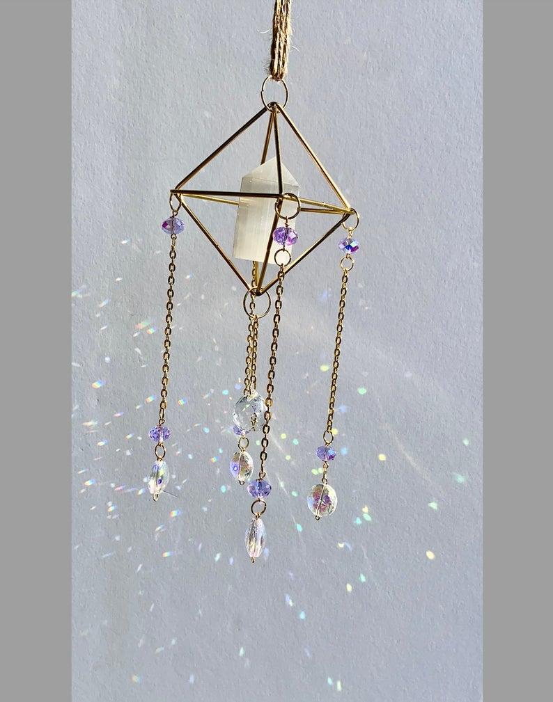 

Keychains Sun Catcher Crysta Mini Selenite Dream Indoor Mobile Crystal