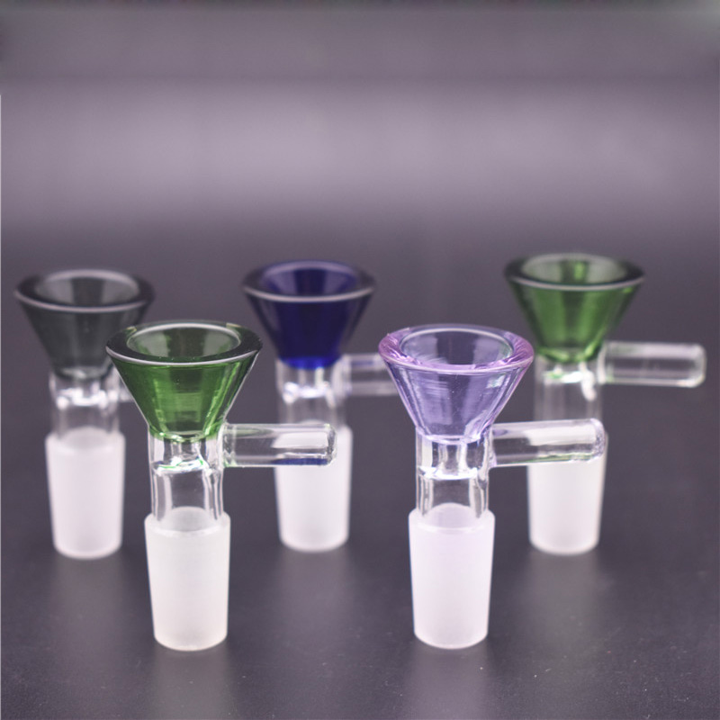 

Thick Bowl Piece for Glass Bong slides Funnel Bowls Pipes 5mm bongs smoking color pink heady wholesaler oil rigs pieces 14mm 18mm