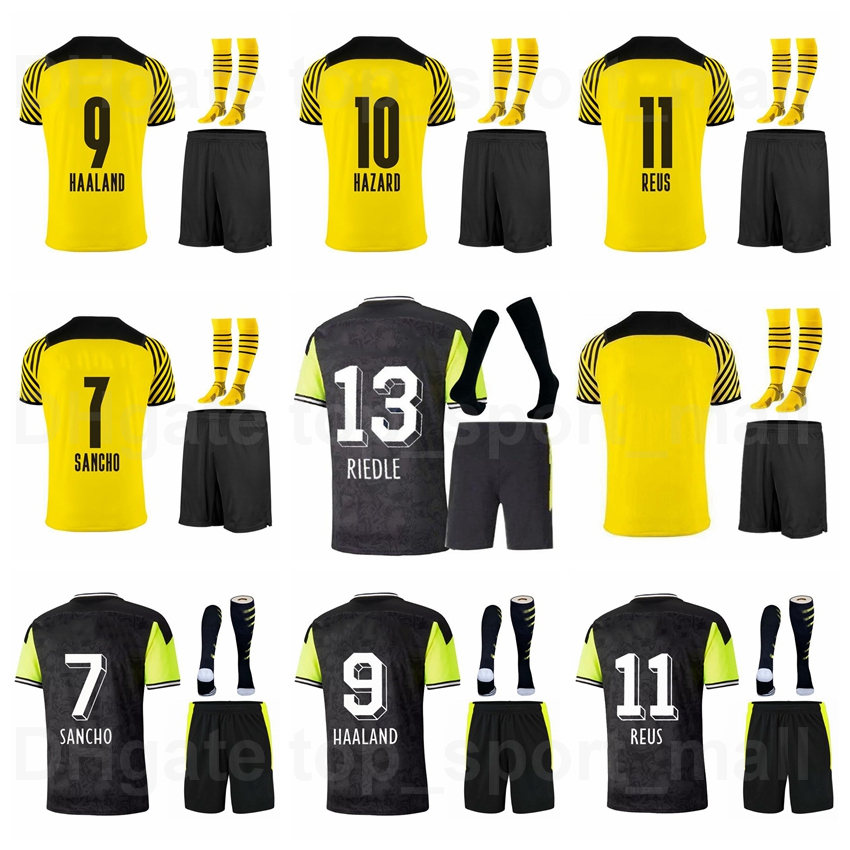 

Youth HAALAND Soccer Jersey Socks Set Kids REUS HAZARD GUERREIRO BRANDT WITSEL DELANEY BELLINGHAM HUMMELS BURKI REYNA MOUKOKO EMRE CAN Football Shirt Kits DuoTe, Kids yellow