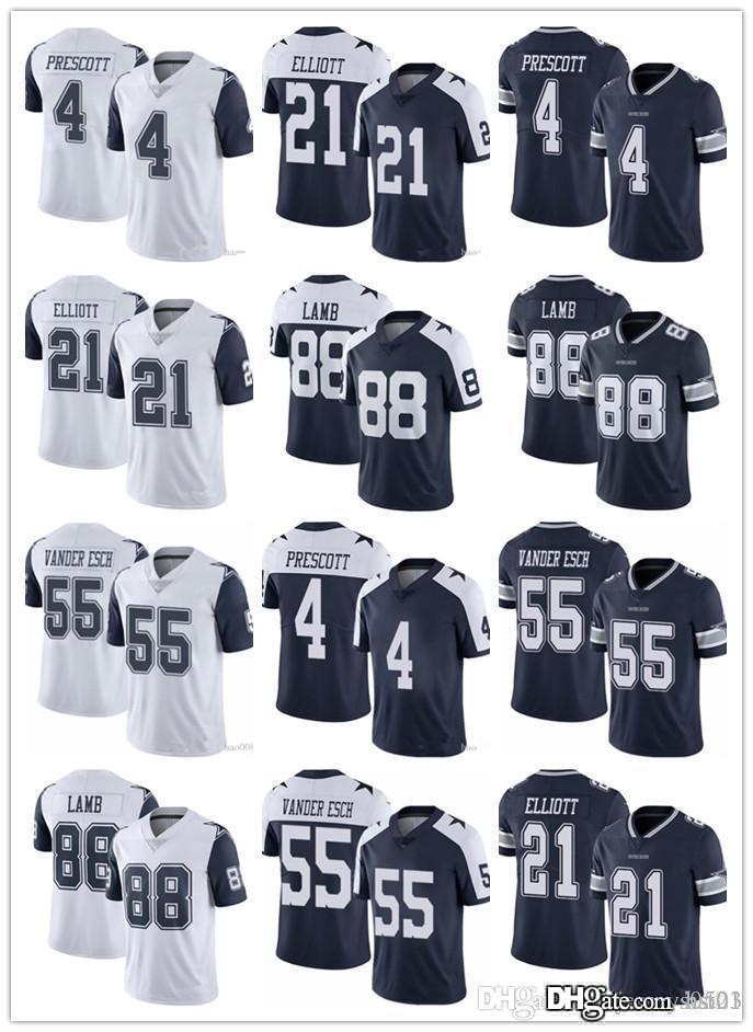 

Men Dallas youth Cowboys 4 Dak Prescott 55 Leighton Vander Esch 21 Ezekiel Elliott 88 CeeDee Lamb Football Jerseys, Black;red