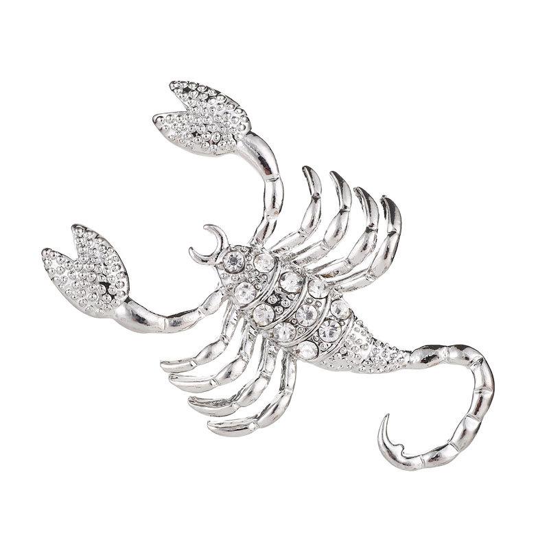 

Pins, Brooches High-grade Crystal Rhinestone Animal Scorpion Metal Women Men's Suit Lapel Pin Collar Needle Gifts Jewelry Accessories