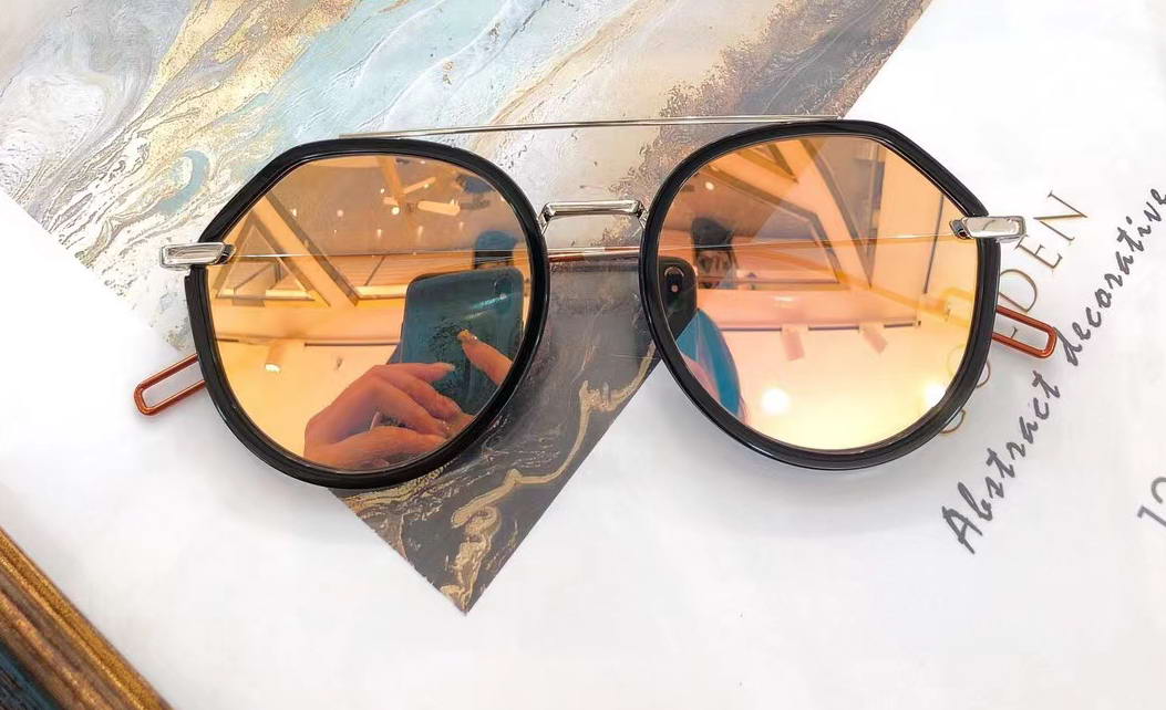 

0219 Black/Gold Mirrored Sunglasses Unisex Fashon Sun Glasses UV400 Protection Eyewear with box