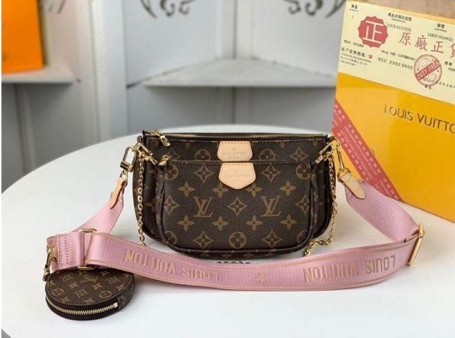 

LV LOUIS favorite multi pochette accessories handbag genuine leather shoulder crossbody VITTON bag purses 3 pcs purse bags