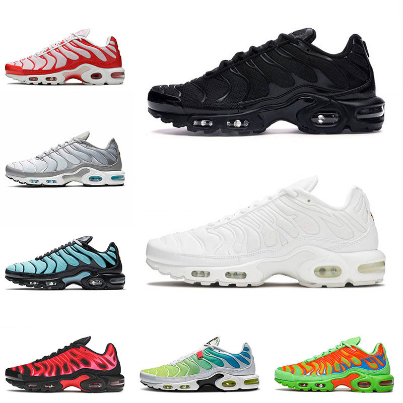 

2022 Newest Arrival Tn Plus Running Shoes SIZE 12 Triple Black ALL White Mens Womens Hyper Blue Worldwide Mean Green Trainers Sneakers 36-46, Shown