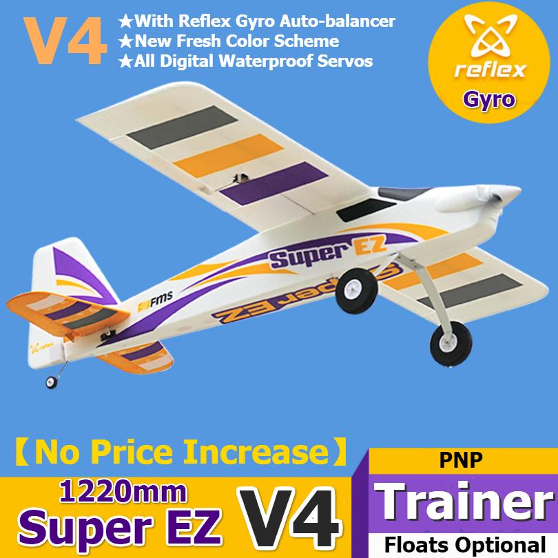 

FMS RC Airplane Plane Super EZ V4 Trainer Beginner With Gyro Floats Optional 3S 4CH PNP Model Hobby Aircraft Avion EPO Easy L0306