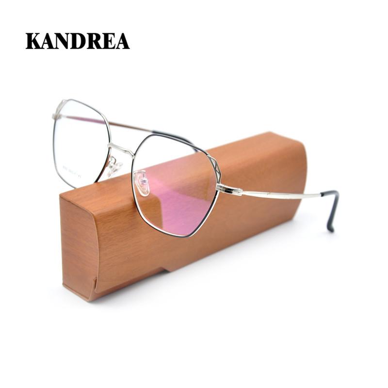

Fashion Sunglasses Frames KANDREA Vintage Unisex Square Ultralight Glasses Clear Lens Metal Oversized Frame Eyeglasses Optical Men Women Eye