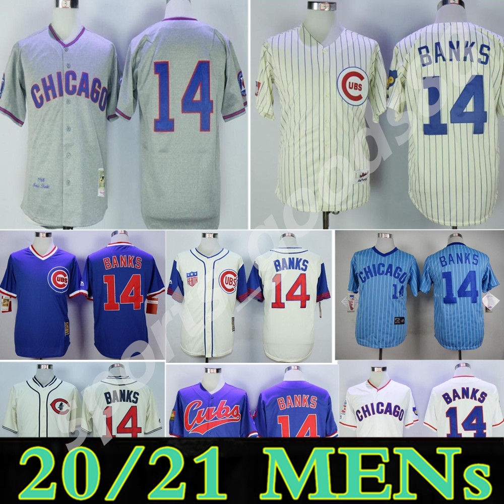 

Retro Mens Womens Youth kids CUBS High quality Multi color Knit jersey 14 Ernie Banks Throwback players baseball Jerseys, Blue;black