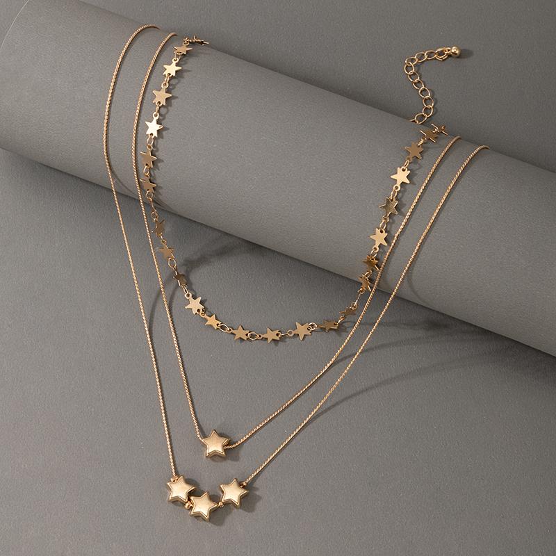 

Pendant Necklaces Charms Star Choker Clavicle Chain Fashion Geometry Layered Metal Necklace For Women Bohemian Jewelry Collar 17440