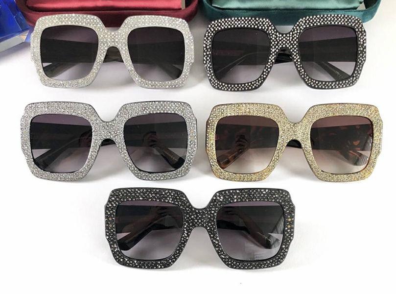 0048 Lunettes de soleil Grand cadre Élégant spécial avec un cadre de diamant Style de vente à chaud.