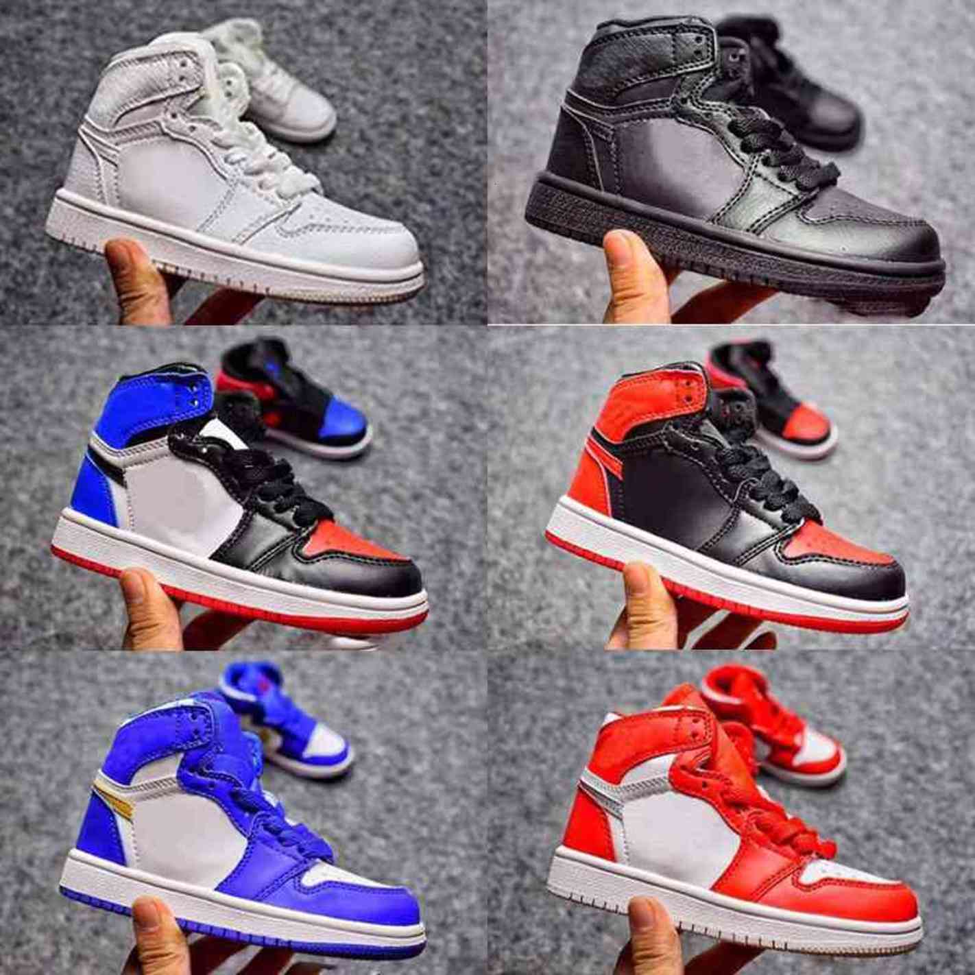 

Jointly Signed High OG 1s Kids shoes Chicago 1 Infant Boy Girl Sneaker Toddlers Born Baby Trainers Children footwear, Black