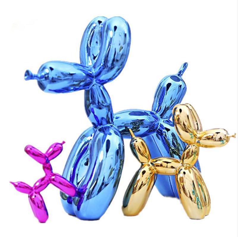 

Nordic Resin Crafts electroplating Jeff Koons Shiny Balloon Dog sculpture home decor modern living room desktop animal decorations Ornament