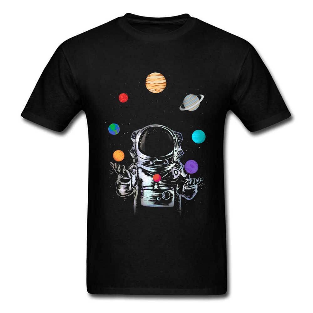 

Space Circus Tshirt Men Crazy T Shirt Astronaut Tops & Tees Party T-shirts Black Short Sleeve Clothes Cartoon Summer Sweater 210629, No print price