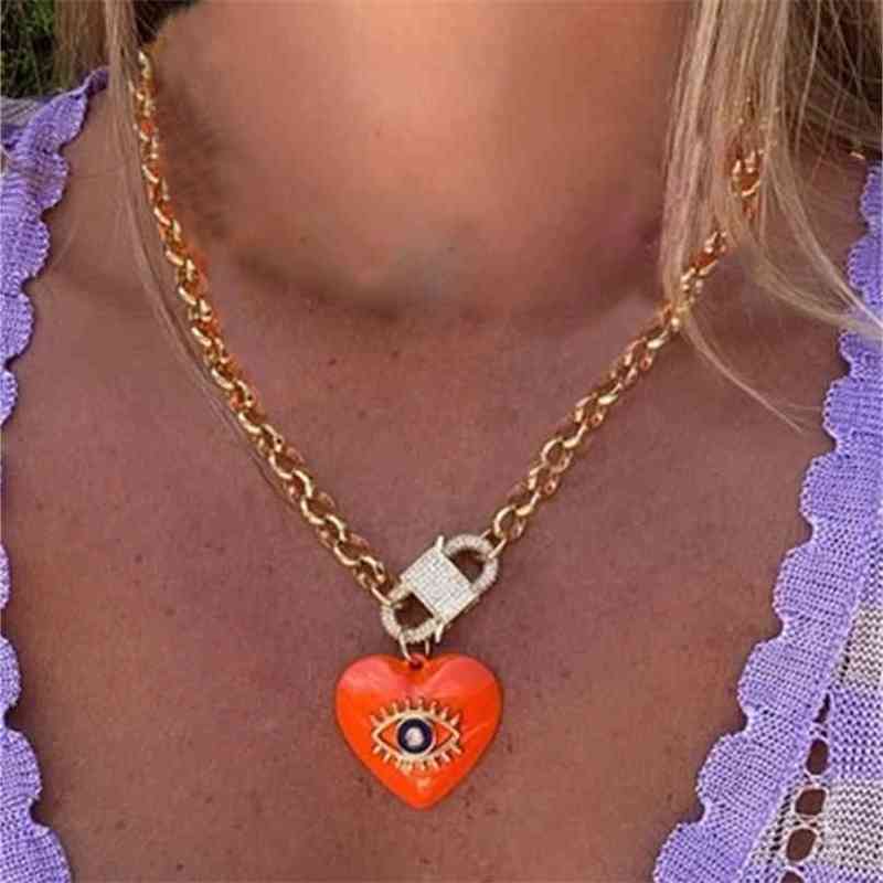 

CHUNKY Collar Jewelry Carabiner Screw Lock Clasps bijoux Mix de Colares choker zircon CZ pendant Spiral Buckles smile necklace 210721