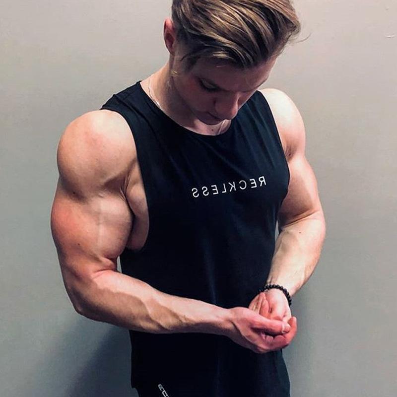 

Men's Tank Tops Brand Mens Sleeveless Shirts Summer Cotton Male Gyms Clothing Bodybuilding Undershirt Fitness Tanktops Tees, Black