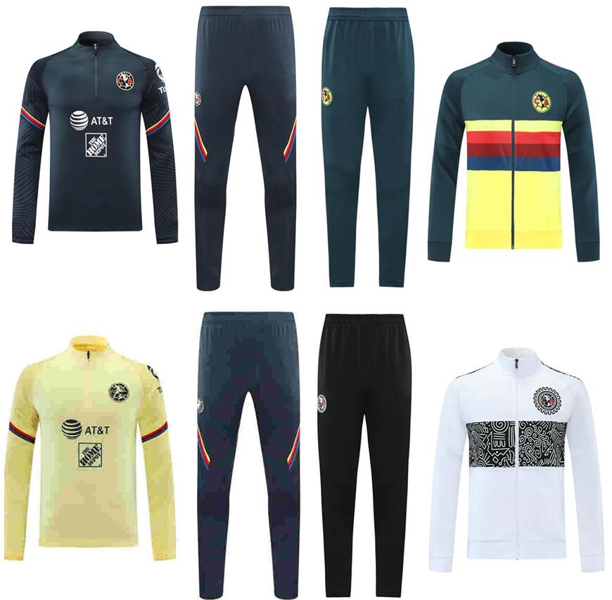 

2021 Football jogging Club America Soccer Jerseys Sets Tracksuits Jersey home white 21/22 Training uniform Polo shirt tracksuit pants long sleeve