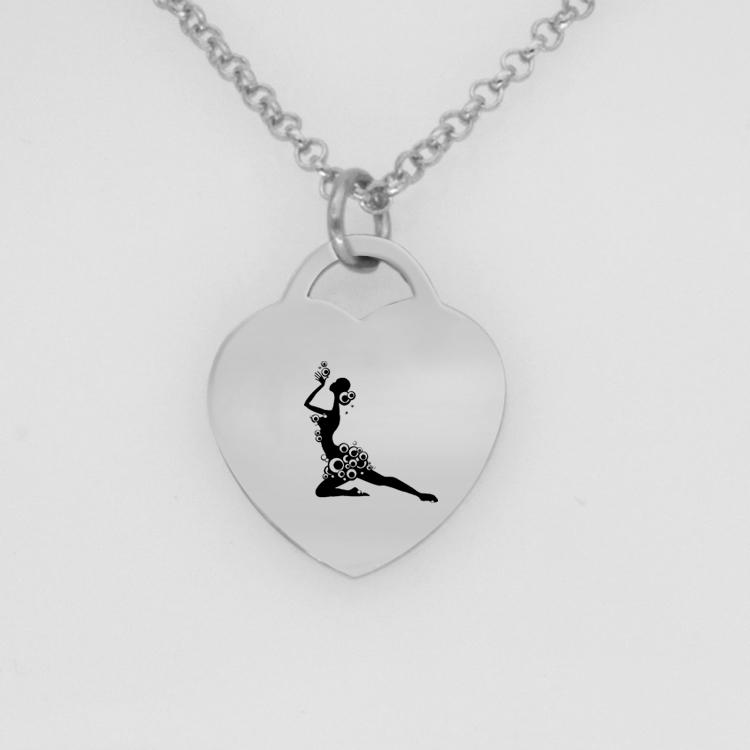 

Pendant Necklaces Dancing Girl Necklace High Quality Stainless Steel Heart Jewelry YP7423