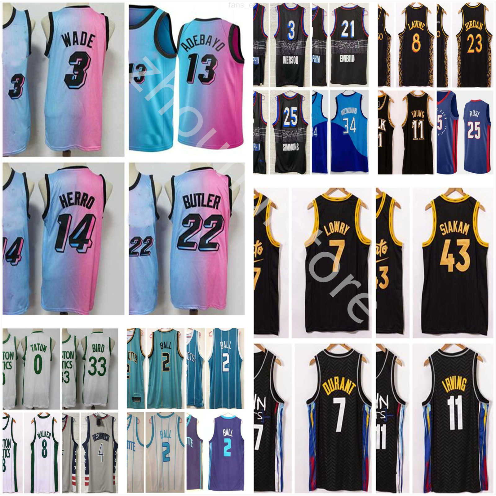 

Top quality 2021 New Basketball Westbrook Kyle Lowry Zach LaVine Derrick Rose Pascal Siakam Butler Durant Irving Young Embiid Mens Jerseys, Tell us which one