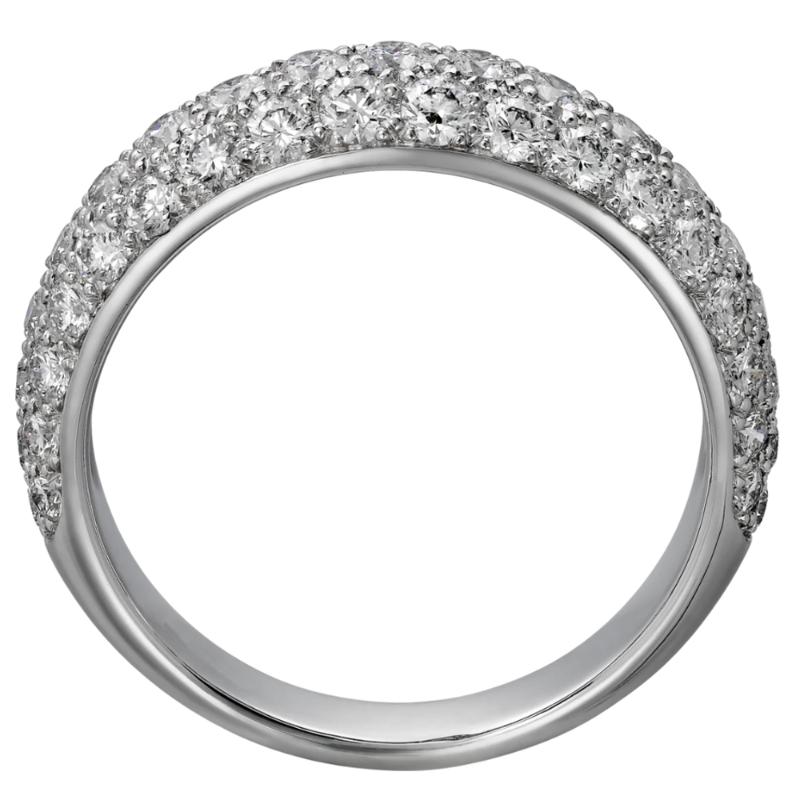 

Au585 White Gold Ring Women Wedding Anniversary Engagement Party 3 Rows Round Moissanite Diamond Elegant Trendy Cute Cluster Rings