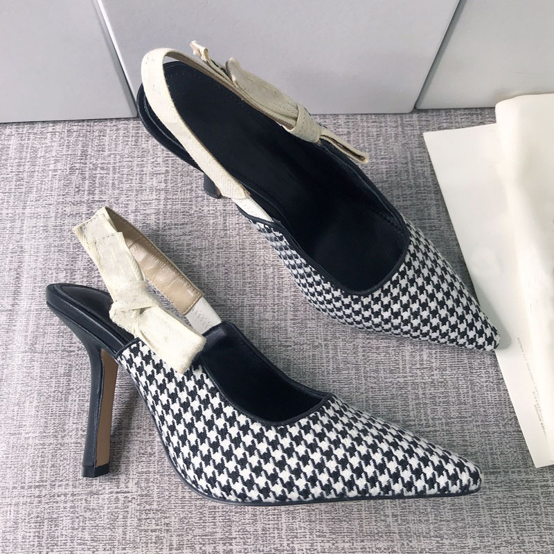 

Summer women's sandals elegant designer fashion high heels sexy bow kitten heel office casual comfortable shoes, Black