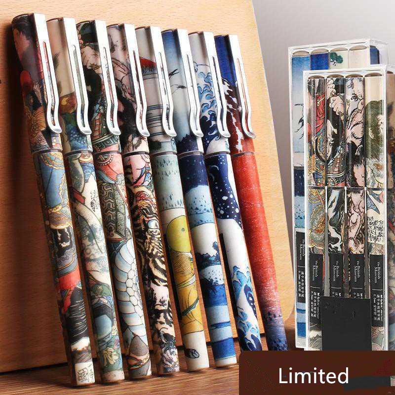 

Limited Neutral Liquid Pens Extraordinary Chinese Art Collection 4PCS 0.38 Black Gel Ink Pen Write For Nice Gift