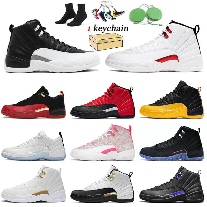 

With Box 2021 Basketball Shoes Women Men Jumpman 12 12s Playoffs Twist Utility CNY Easter Arctic Punch Reverse Flu Game University Gold Mens Trainers Sports Sneakers, D33 dark grey 40-47