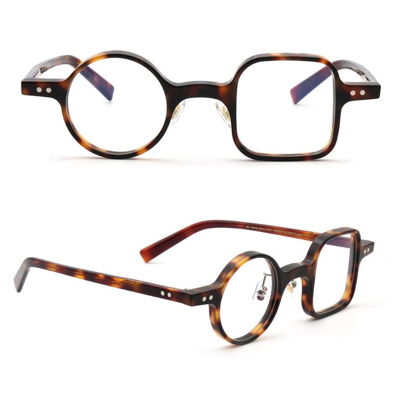 

Fashion Sunglasses Frames Mismatch Women Glasses Frame Men Round Square Optical Eyeglass Hand Made Vintage Tortoise Clear Prescription Spect