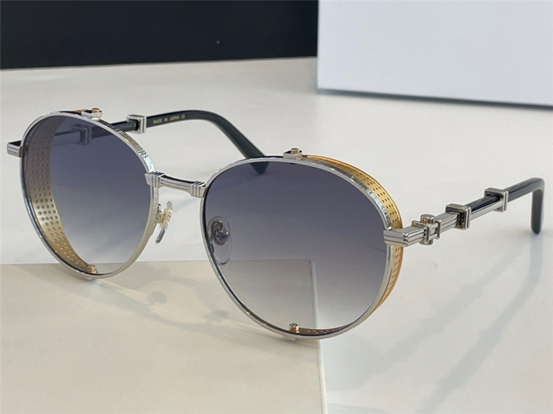 

Sunglasses For Men and Women Summer style Anti-Ultraviolet Retro Round shape Plate Full Frame fashion Eyeglasses Random Box 111C, White;black