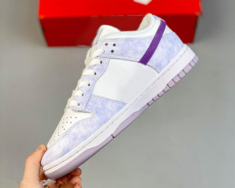 2023 Chaussures de course Dernières SB Dunk Low Purple Pulse / White Outdoor Sneakers Sports avec boîte d'origine