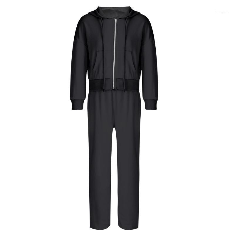 

Running Sets Kids Girls Gym Sport Tracksuits Workout Suit Outfits Hooded Hoodie Front Zipper Sweatshirt Top With Pants Set Sports Casual Wea, Black;blue