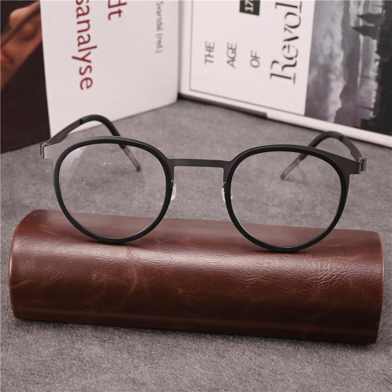 

Fashion Sunglasses Frames Vazrobe Round Eyeglasses Frame Male No-screw Glasses Men Women Unisex Plain Spectacles For Prescription Reading Ul