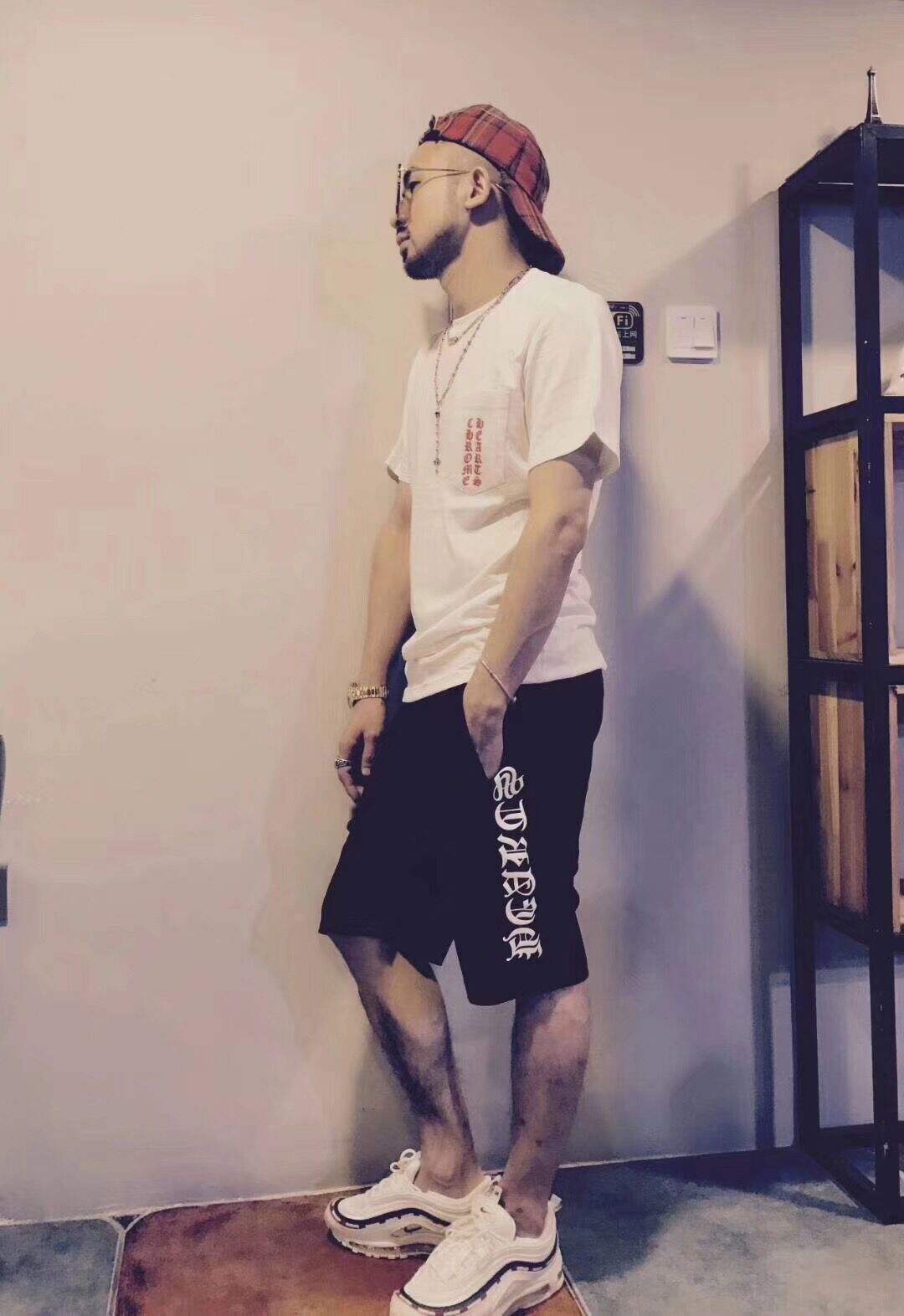 

ChromeHearts Crosin Shorts New Print Loose Casual Capris Summer Big Trendy Ch Pants, White;black