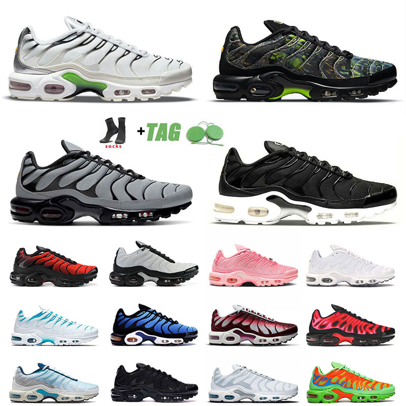 

2021 Tn Plus Airs Maxs Running Shoes For Mens Sustainable Black Volt Airmaxs Fade Psychic Blue Fury Atlanta Pink Grey Mean Green Men Women Trainers Designer Sneakers, 40-46 spray paint