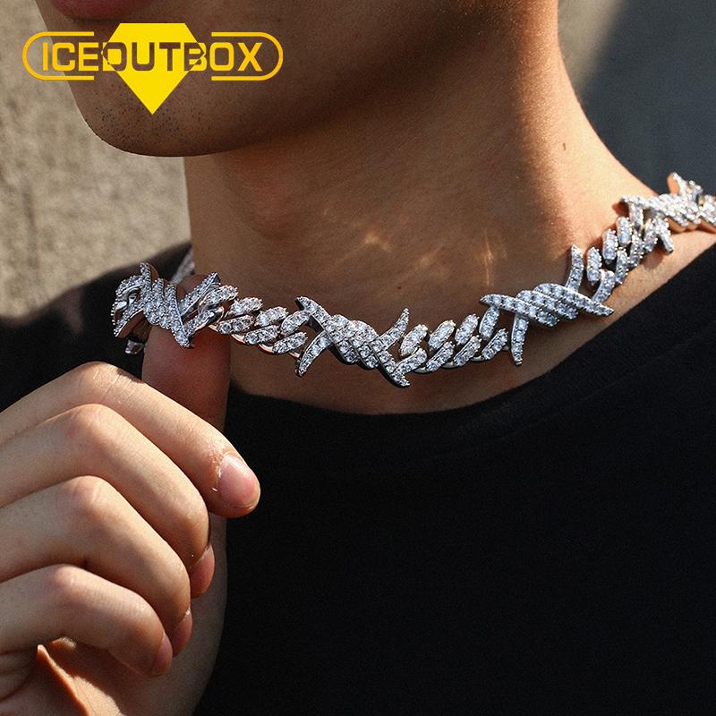 

Personality Design Out Miami Cuban Chain Full Of Rhinestone For Men's Hip Hop Jewelry Arrival Exaggerated Dropship Chains, Silver