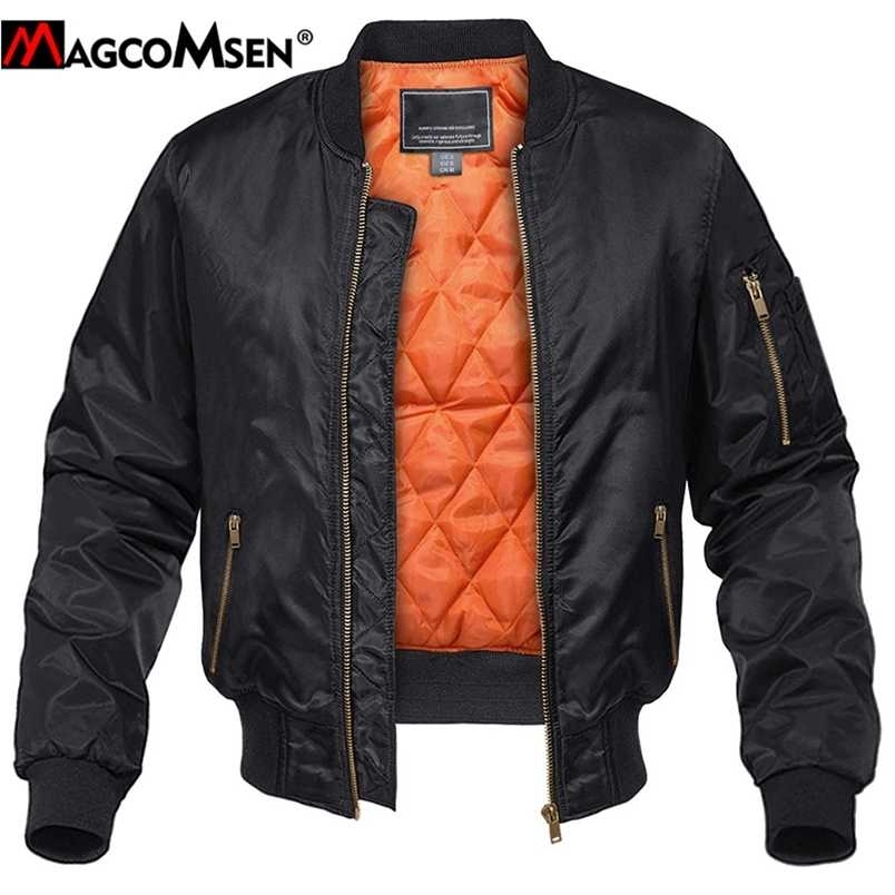 

MAGCOMSEN Autumn Mens Military Jacket MA-1 Bomber Army Pilot Coat Casual Varsity Baseball Jackets Tactical Windbreaker Outerwear 211026, Army green