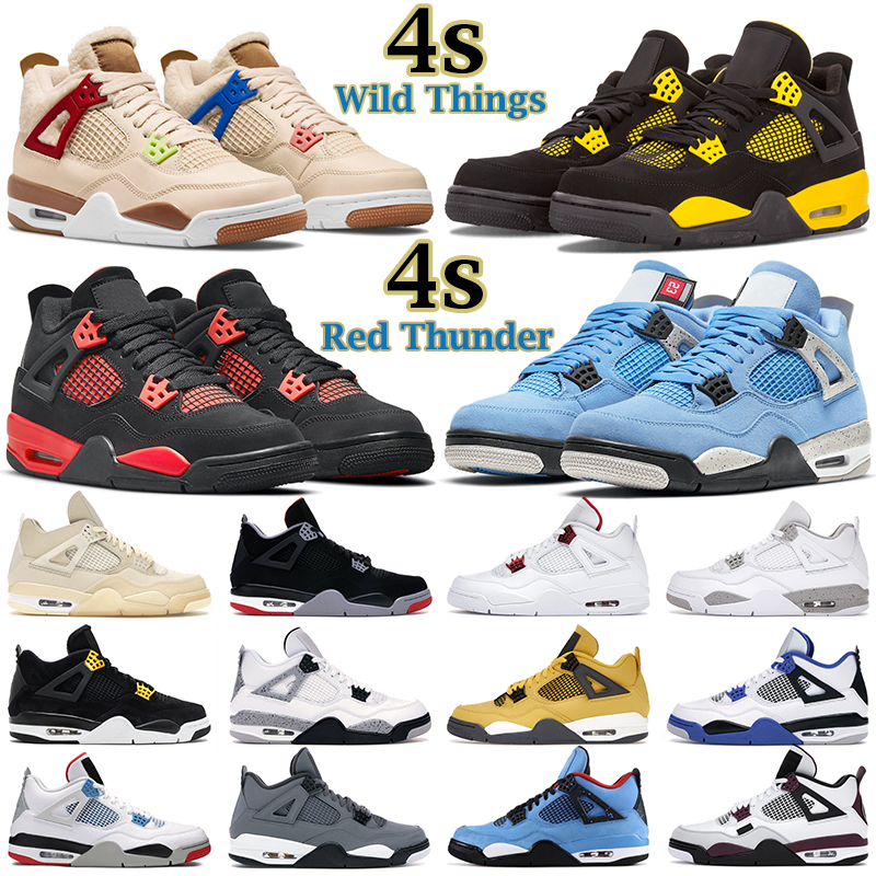 

basketball shoes 4s men women jumpman 4 Red Thunder Wild Things University Blue White Oreo Bred Tour Yellow Paris What The mens trainers outdoor sneakers, 33