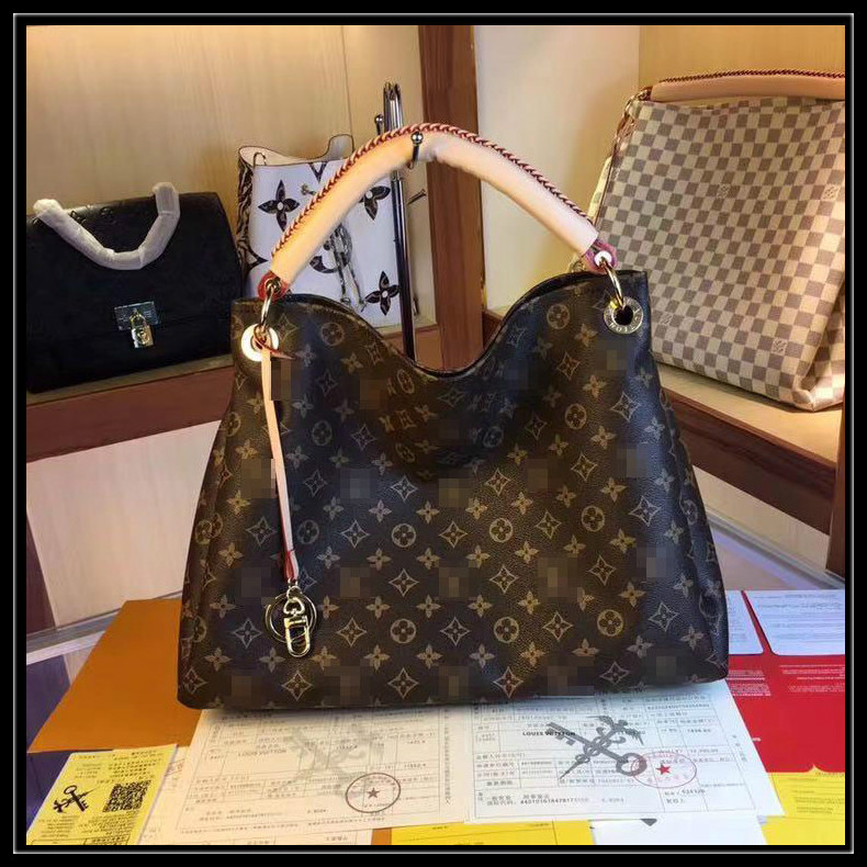 

high qualit LV LOUIS Handbags VITTON ONTHEGO Shoulder Bags Women Leather Luxury Designer Handbag Female Fashion Messenger Purse Lad, Red;black