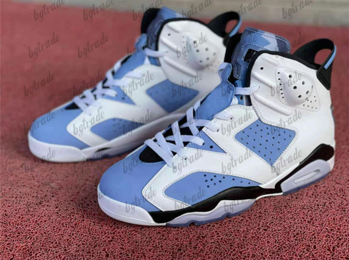 

6 UNC Mens Designer Basketball Shoes 6s University Blue White College Navy Black Sports Sneakers