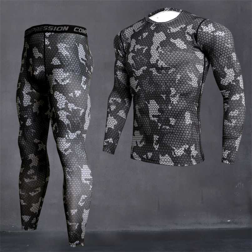 

Men's Camouflage Thermal underwear set Long johns winter Thermal underwear Base layer Men Sports Compression Long sleeve shirts 211110