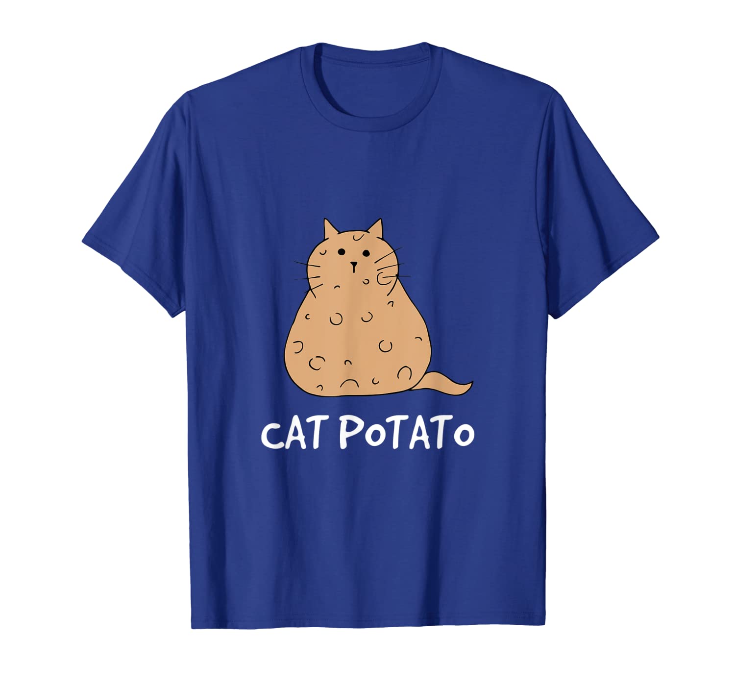 

cat potato - funny chubby cat mixed potato t-shirt, White;black