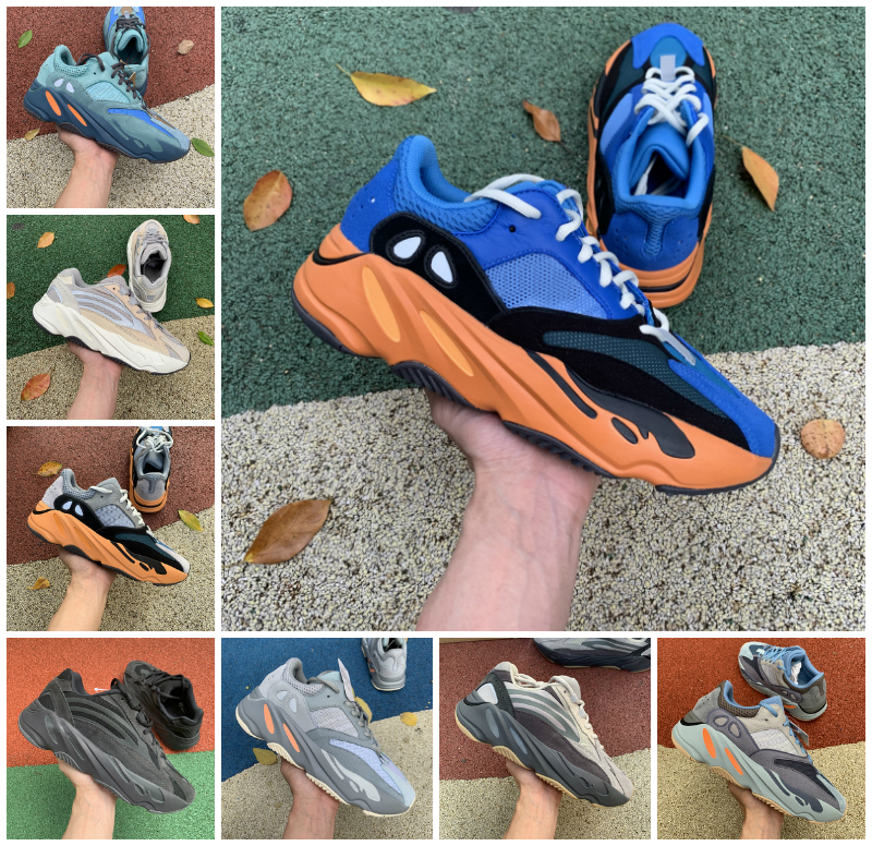 

Top Quality 700 MNVN Runner sun cream men women Casual shoes 700s OG solid grey enflame amber carbon blue utility black tephra sports trainers sneakers, Box