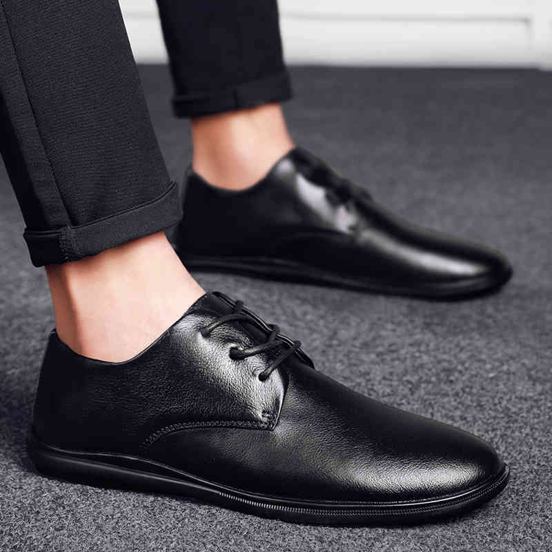 

dress shoes fashion men business black soft leather casual brand oxfords outdoor men's black classic footwear d00y