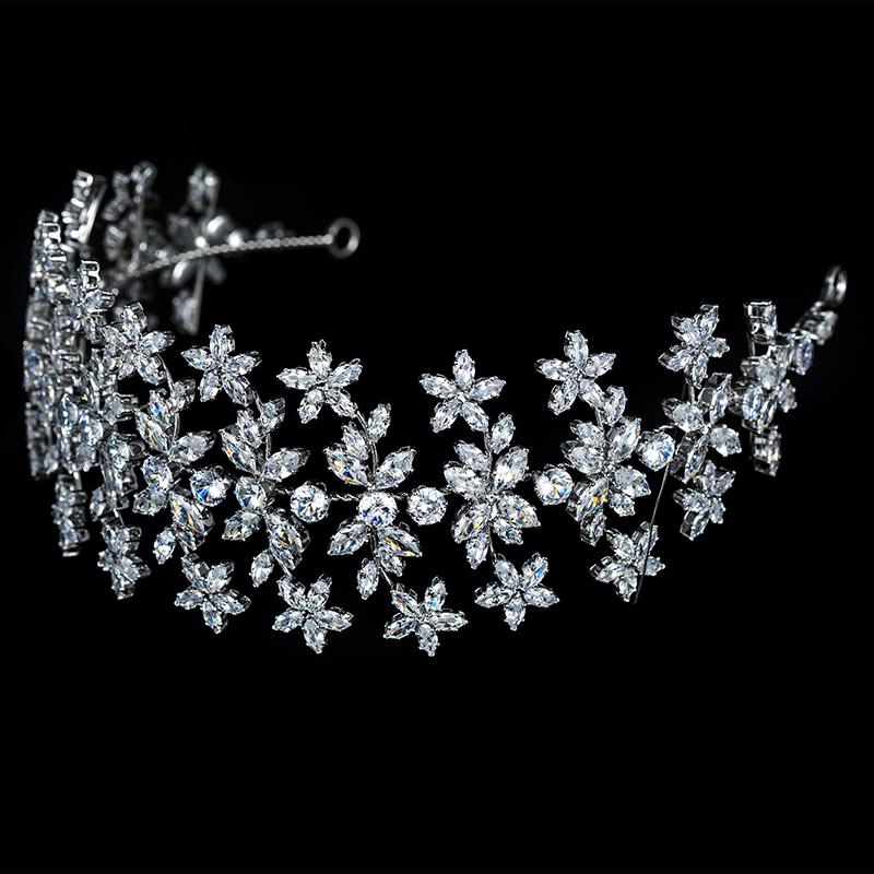 

Hair Clips & Barrettes Fashion Bride Crown Wedding Tiaras With Cubic Zircon Women Accessories Jewelry Party Headpiece Soft Luxury, Golden;silver