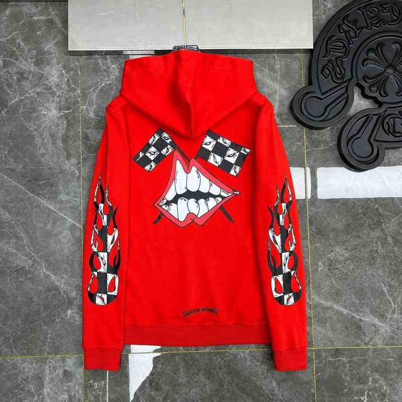 

Chromes Heart Hoodie Crow Mattyboy Graffiti Red Mouth SweaterL5UQ, Black