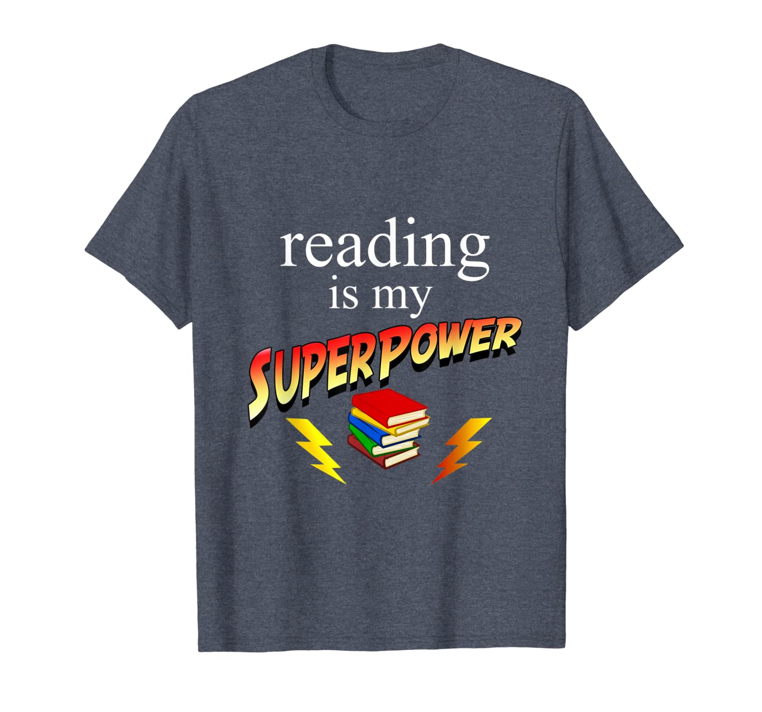 

reading is my superpower t shirt, White;black