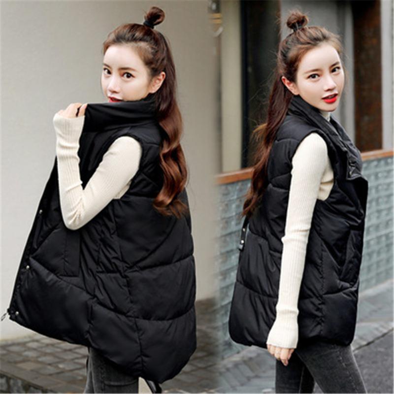 

Women's Vests Fashion Women Warm Vest Winter Coat Plus Size Black Cotton Jacket Female Wadded Feminina 2022, Black;white