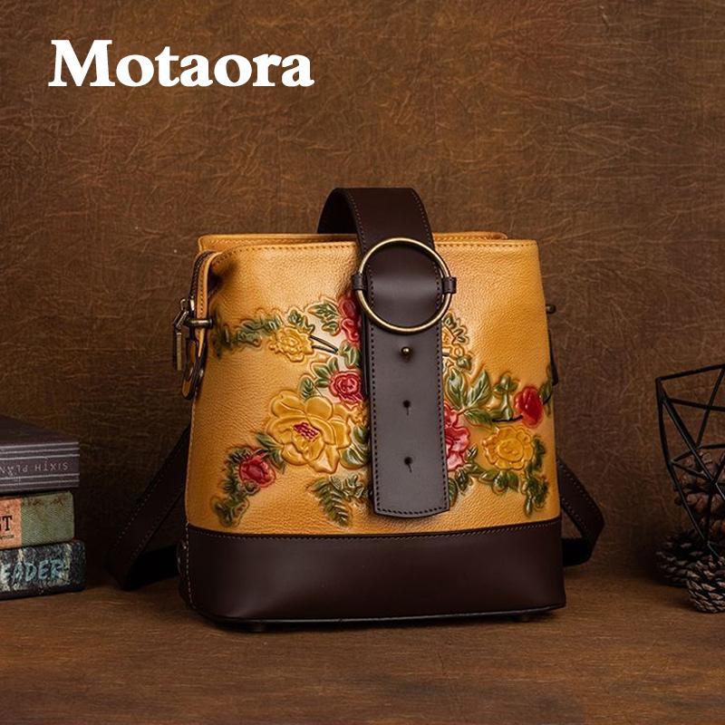 

Evening Bags MOTAORA Retro Women's Backpack Fashion Embossed Leather Shoulder Bag Two Use Styles Woman's Vintage Messenger For Phone Cash, Retro brown