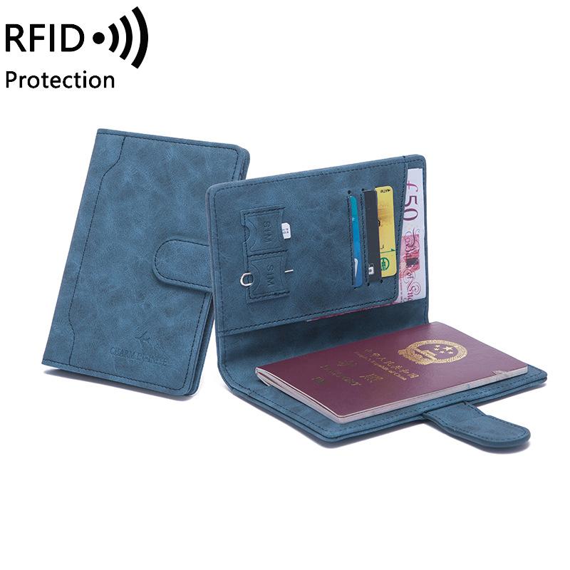 

Card Holders 2021 RFID Passport Clip Overseas Travel Short Style Bag Korean Simple Buckle Ultra-thin Air Ticket, Green