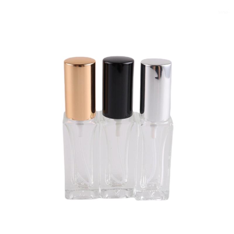 

Storage Bottles & Jars Empty 5ML Perfume Spray Pump Bottle Gold Silver Black Square Cosmetic Refillable Glass Atomizer 30/50pcs