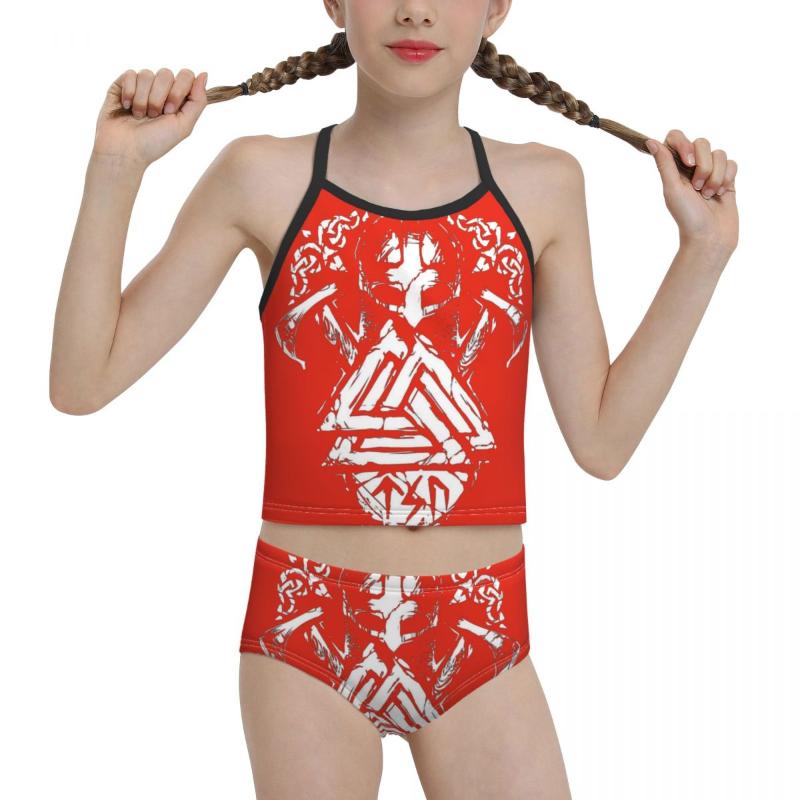 

Women's Swimwear Viking Beach Wear For Children Young Girl Print Biquini 2021 Wholesale Brand Swimming Suit, Black